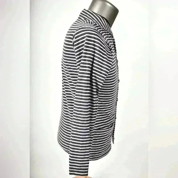 ENGINEERED  GARMENTS Blue Grey Cotton Shawl Collar Nautical Cardigan Small USA - Picture 5 of 10